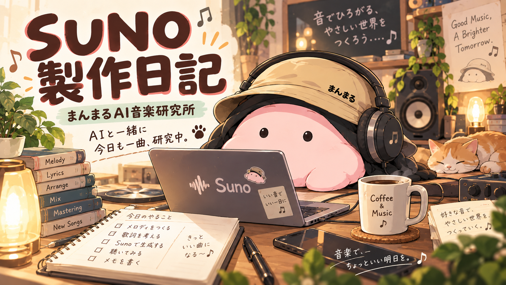 Suno制作日記をするまんまる